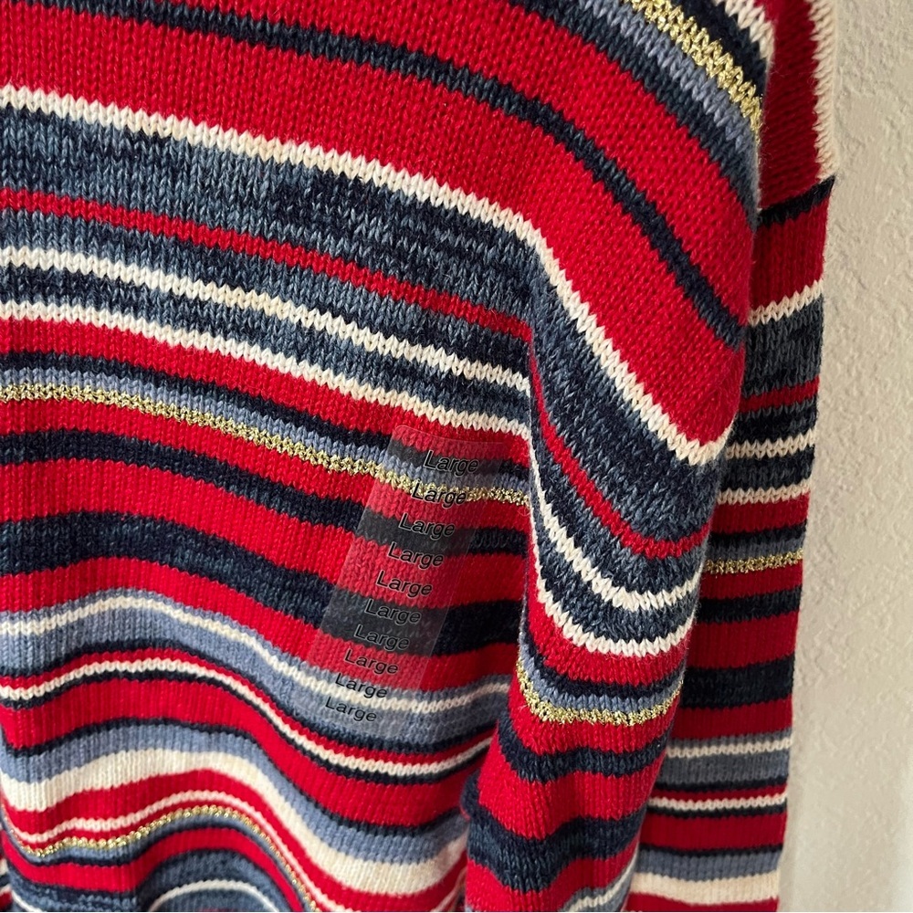 Tiara Women's Large Turtleneck Striped Sweater NWT - Picture 3 of 8
